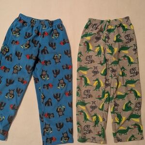 Simple Kids Pajama Bottoms - Blue and Gray with Fun Prints